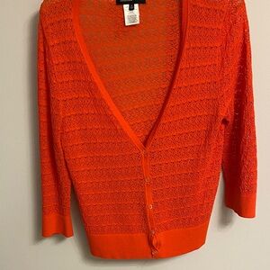 Jones New York Vibrant Orange Cardigan